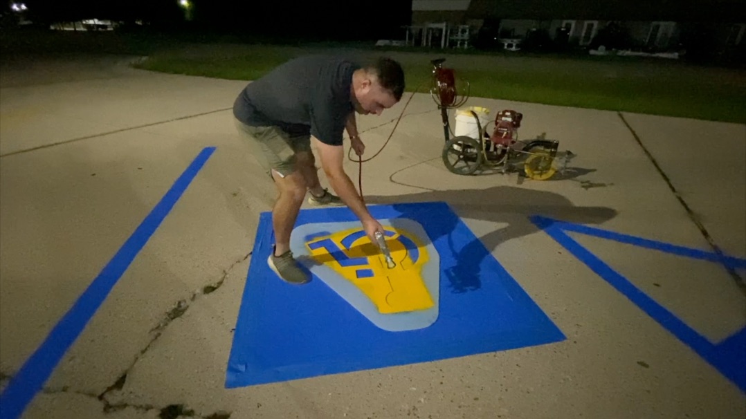 Parking lot striping